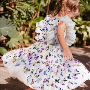 Lola + The Boys Multicolor Butterfly Fairy Tulle Dress Size 8